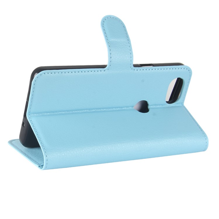 Litchi Skin Wallet Leather Cell Phone Case for Google Pixel 2 XL - Baby Blue-5
