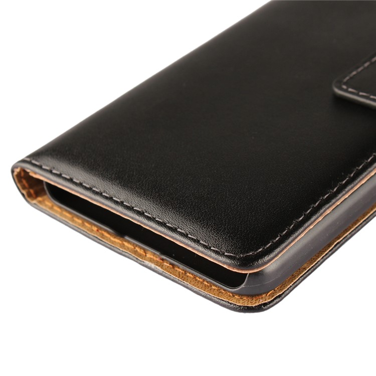 Genuine Split Leather Wallet Stand Phone Case for Google Pixel 2 - Black-11