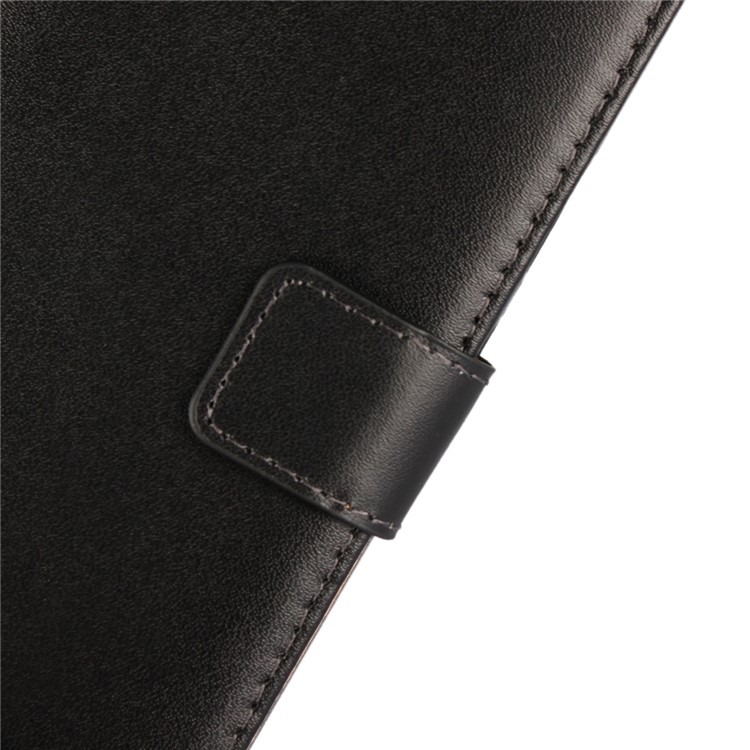 Genuine Split Leather Wallet Stand Phone Case for Google Pixel 2 - Black-8