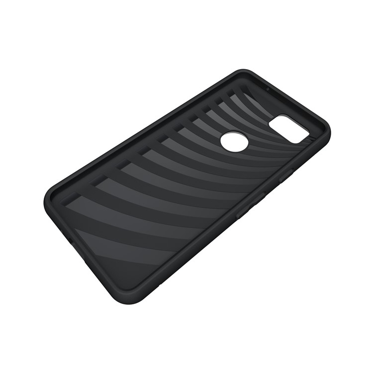 Brushed PC TPU Hybrid Kickstand Case with Card Slot for Google Pixel 2 - Black-8