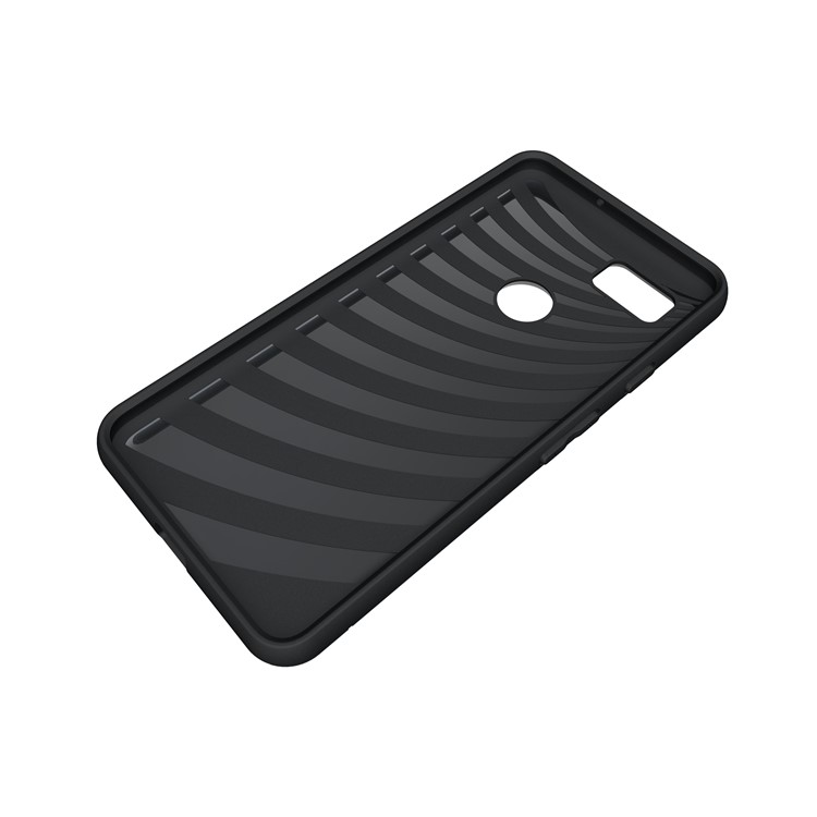 Brushed PC TPU Kickstand Card Slot Back Phone Case for Google Pixel 2 XL - Dark Blue-8