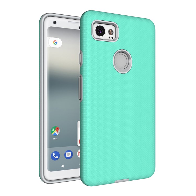 Anti-skid Hybrid PC + TPU Armor Mobile Shell for Google Pixel 2 XL - Cyan-1
