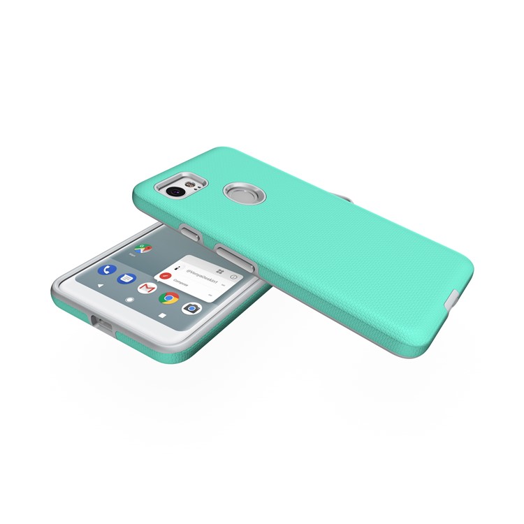 Anti-skid Hybrid PC + TPU Armor Mobile Shell for Google Pixel 2 XL - Cyan-3