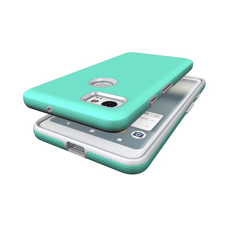 Anti-skid Hybrid PC + TPU Armor Mobile Shell for Google Pixel 2 XL - Cyan-7