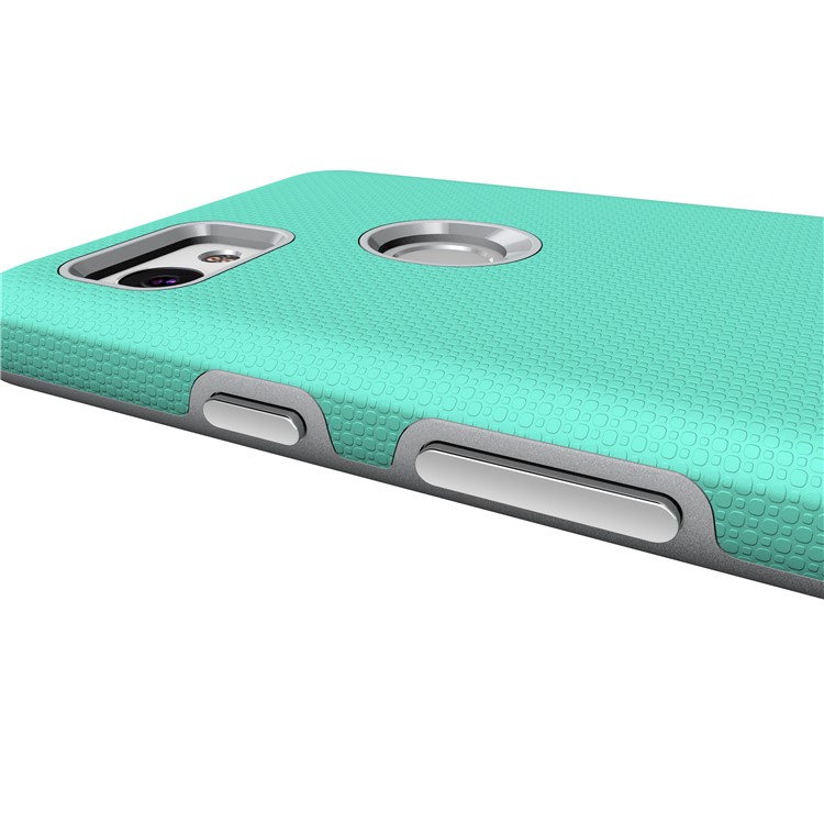 Anti-skid Hybrid PC + TPU Armor Mobile Shell for Google Pixel 2 XL - Cyan-8