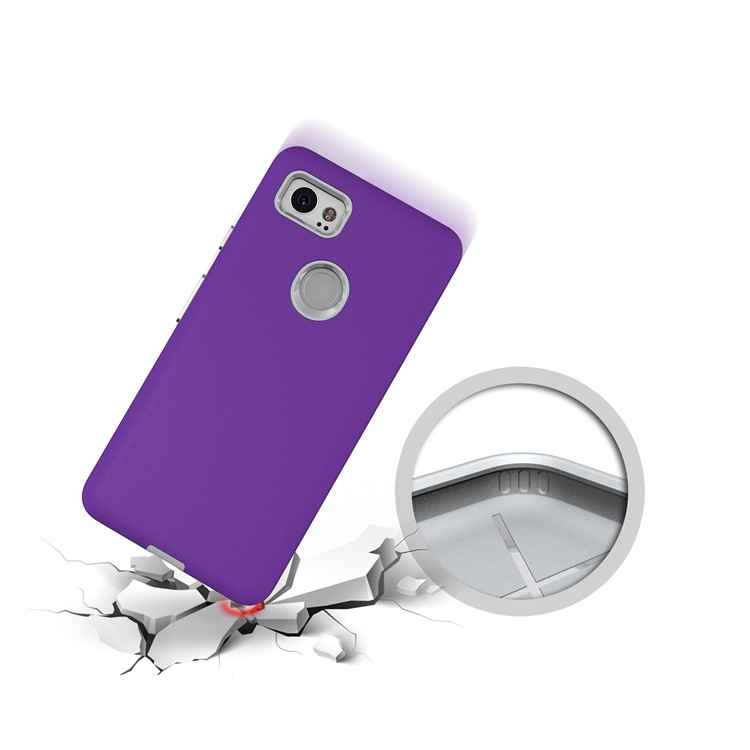 Anti-skid Hybrid PC + TPU Armor Back Casing for Google Pixel 2 XL - Purple-4