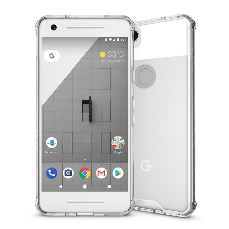 TPU + Transparent Acrylic Protective Mobile Phone Cover for Google Pixel 2 - Transparent-1
