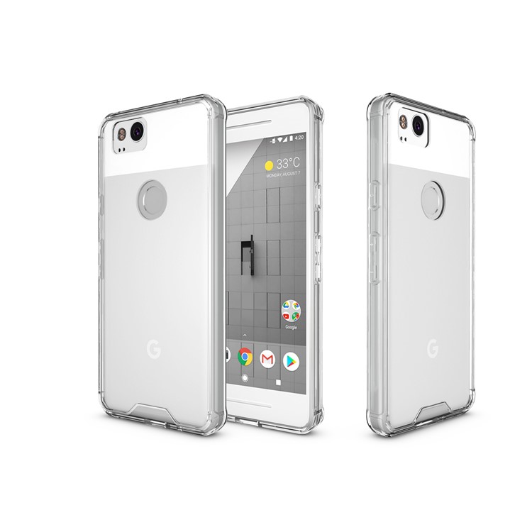 TPU + Transparent Acrylic Protective Mobile Phone Cover for Google Pixel 2 - Transparent-11