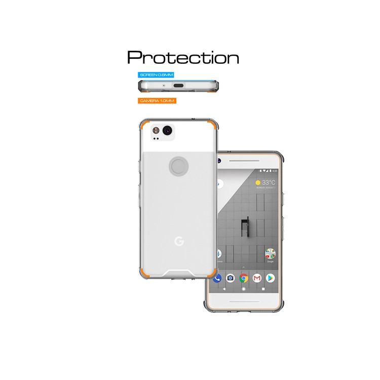 TPU + Transparent Acrylic Protective Mobile Phone Cover for Google Pixel 2 - Transparent-3