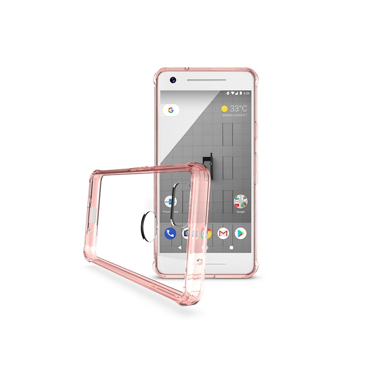 TPU + Transparent Acrylic Protective Mobile Phone Case for Google Pixel 2 - Pink-10