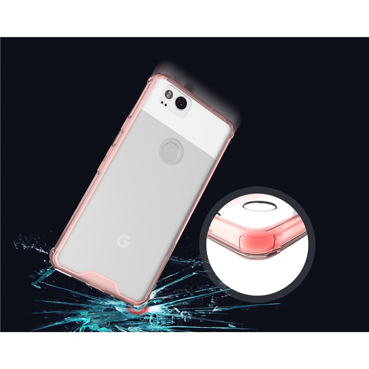 TPU + Transparent Acrylic Protective Mobile Phone Case for Google Pixel 2 - Pink-4
