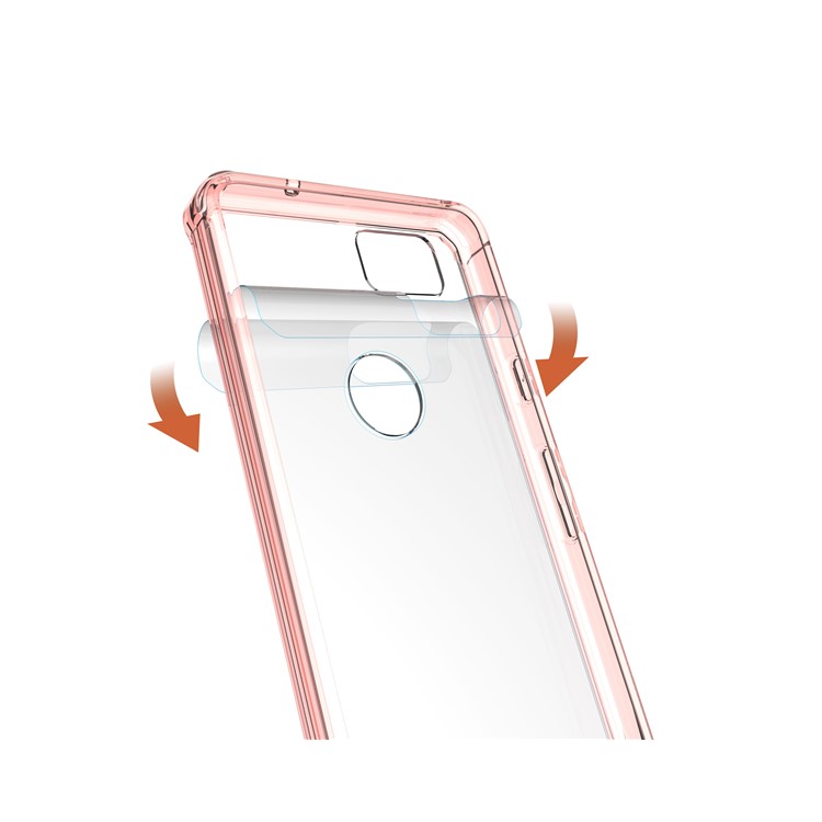 TPU + Transparent Acrylic Protective Mobile Phone Case for Google Pixel 2 - Pink-5