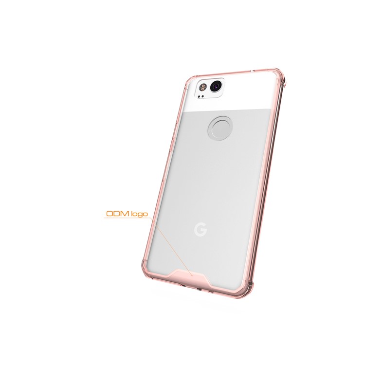 TPU + Transparent Acrylic Protective Mobile Phone Case for Google Pixel 2 - Pink-6