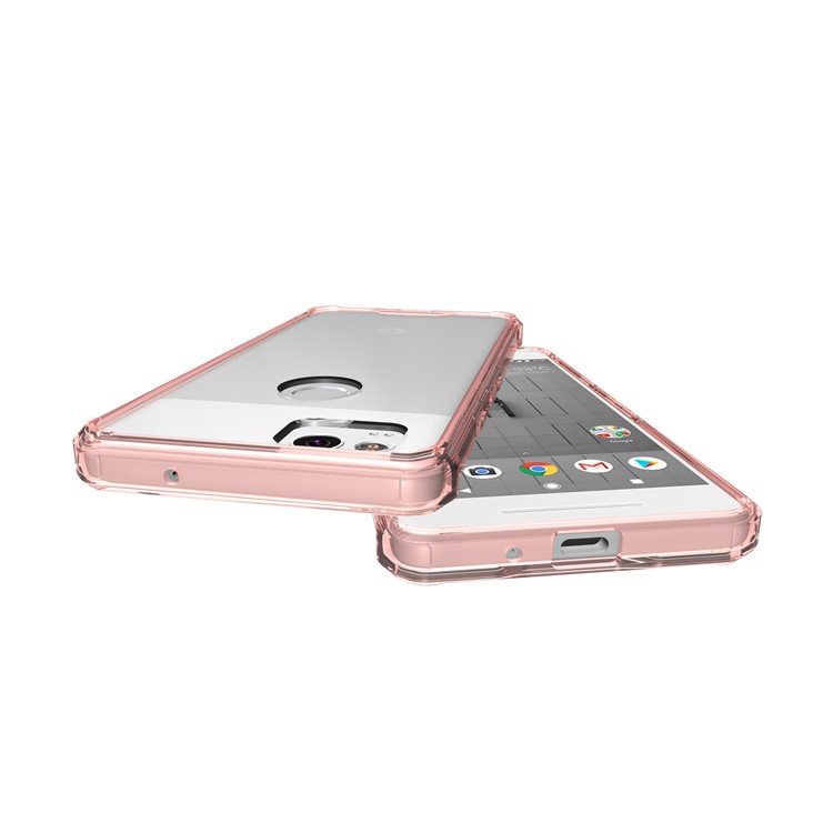 TPU + Transparent Acrylic Protective Mobile Phone Case for Google Pixel 2 - Pink-7