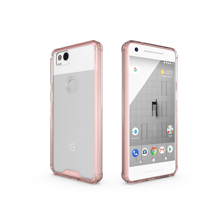 TPU + Transparent Acrylic Protective Mobile Phone Case for Google Pixel 2 - Pink-8