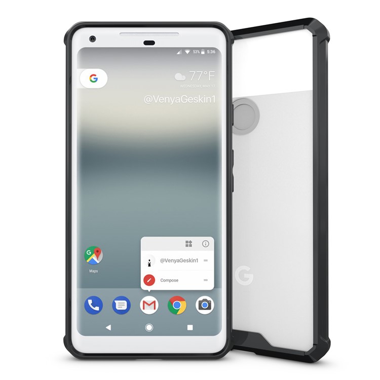 TPU + Transparent Acrylic Protective Mobile Phone Case for Google Pixel 2 XL - Black-1