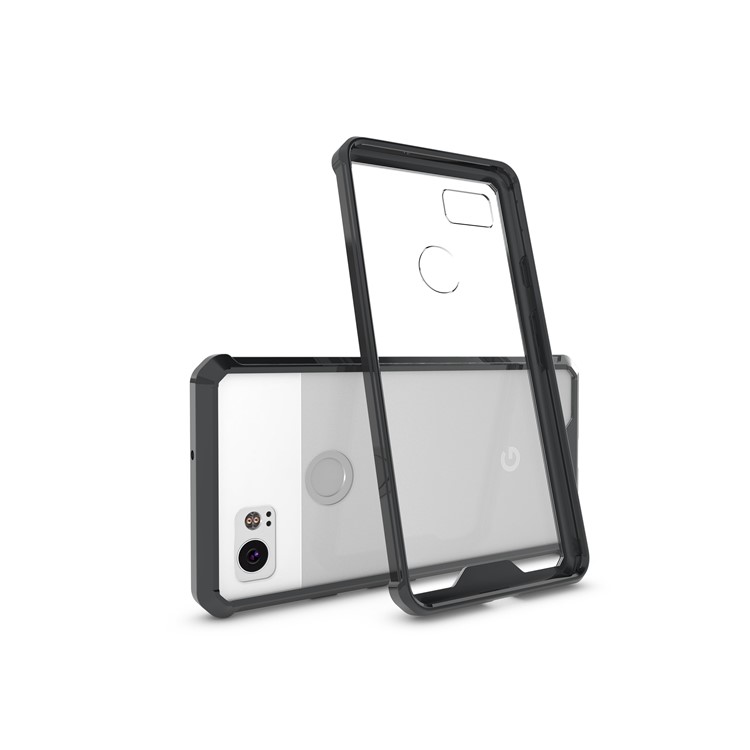 TPU + Transparent Acrylic Protective Mobile Phone Case for Google Pixel 2 XL - Black-2