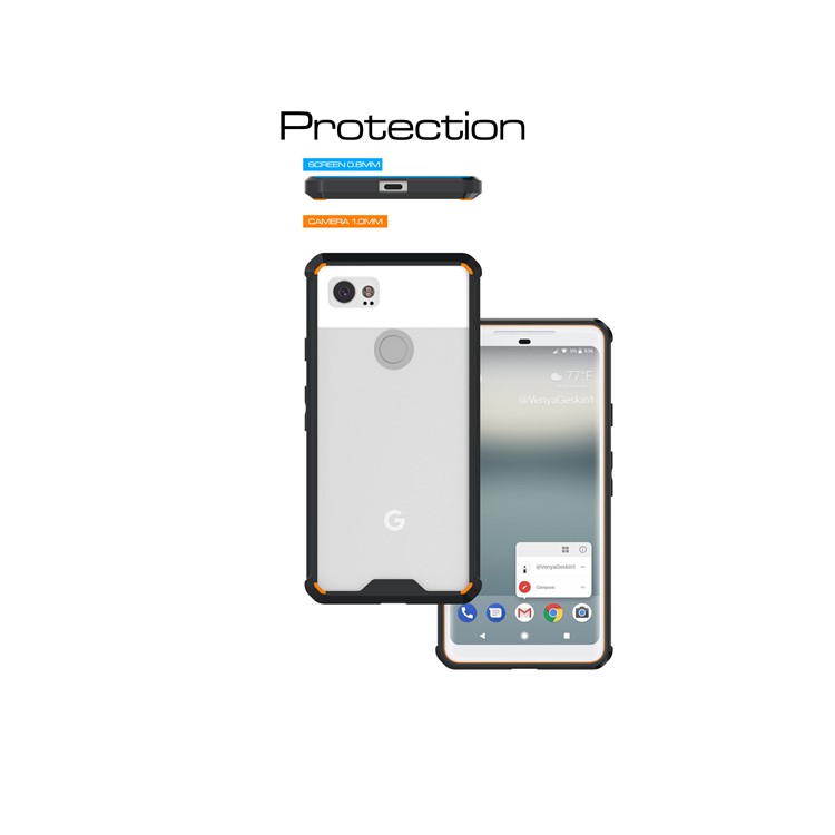 TPU + Transparent Acrylic Protective Mobile Phone Case for Google Pixel 2 XL - Black-3