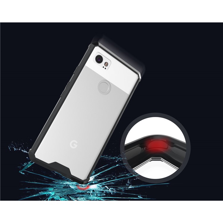 TPU + Transparent Acrylic Protective Mobile Phone Case for Google Pixel 2 XL - Black-4