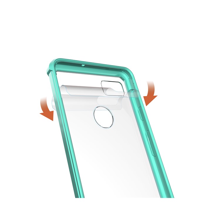 TPU + Transparent Acrylic Phone Accessory Casing Cover for Google Pixel 2 XL - Cyan-5