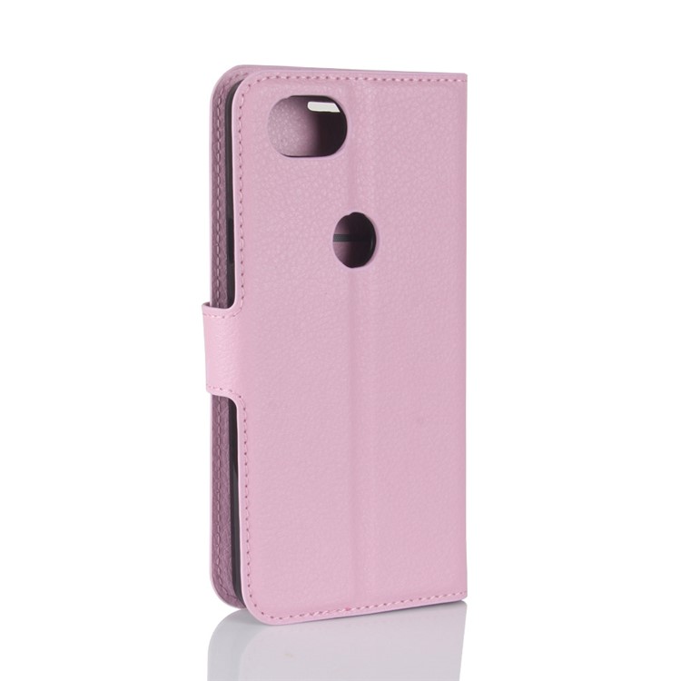 Litchi Grain Wallet PU Leather Mobile Case with Stand for Google Pixel 2 - Pink-6
