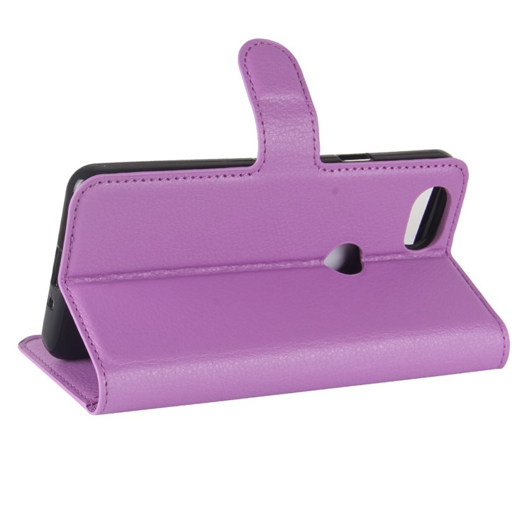 Litchi Texture Stand Leather Protective Case with Card Slots for Google Pixel 2 - Purple-5