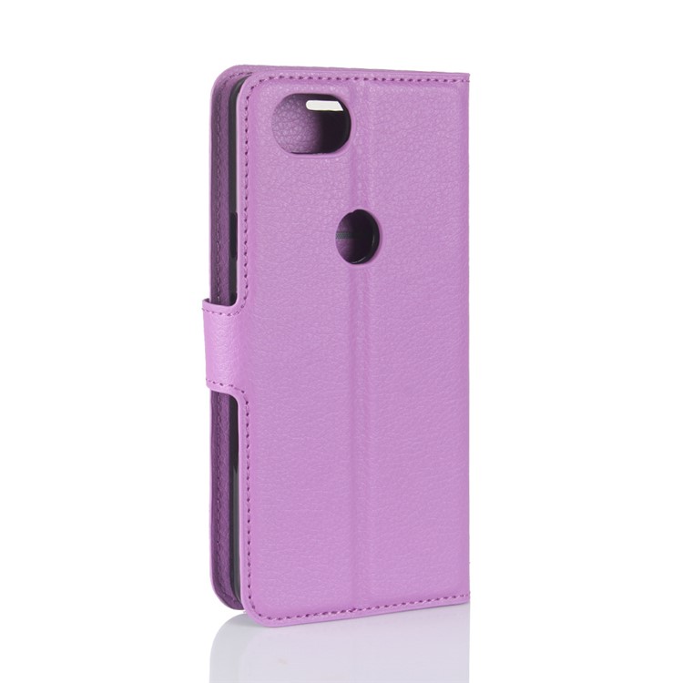 Litchi Texture Stand Leather Protective Case with Card Slots for Google Pixel 2 - Purple-6