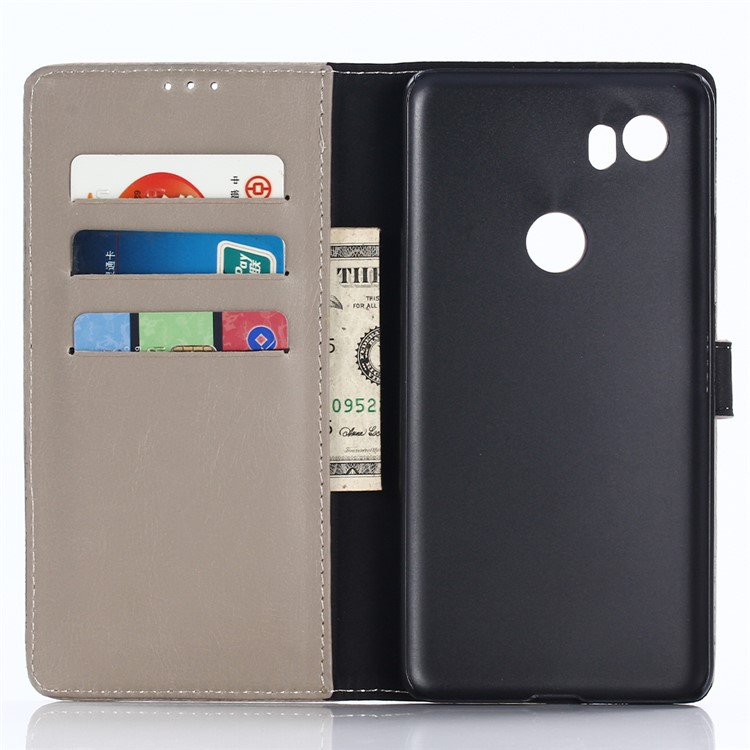 Crazy Horse Wallet Leather Stand Cover for Google Pixel 2 - Khaki-5