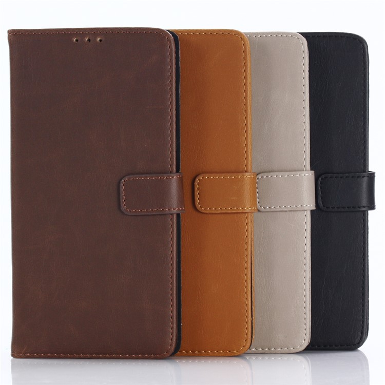Crazy Horse Wallet Leather Stand Cover for Google Pixel 2 - Khaki-6