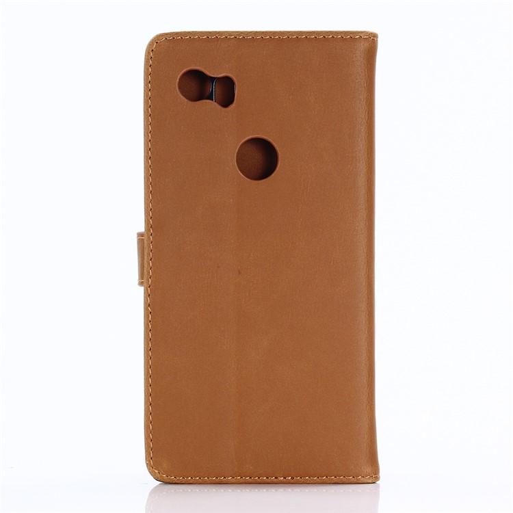 Crazy Horse Magnetic Leather Stand Cover for Google Pixel 2 - Brown-2