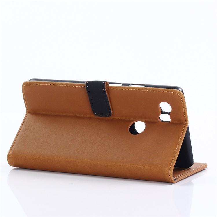 Crazy Horse Magnetic Leather Stand Cover for Google Pixel 2 - Brown-3