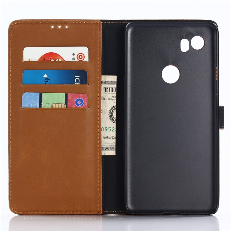 Crazy Horse Magnetic Leather Stand Cover for Google Pixel 2 - Brown-5