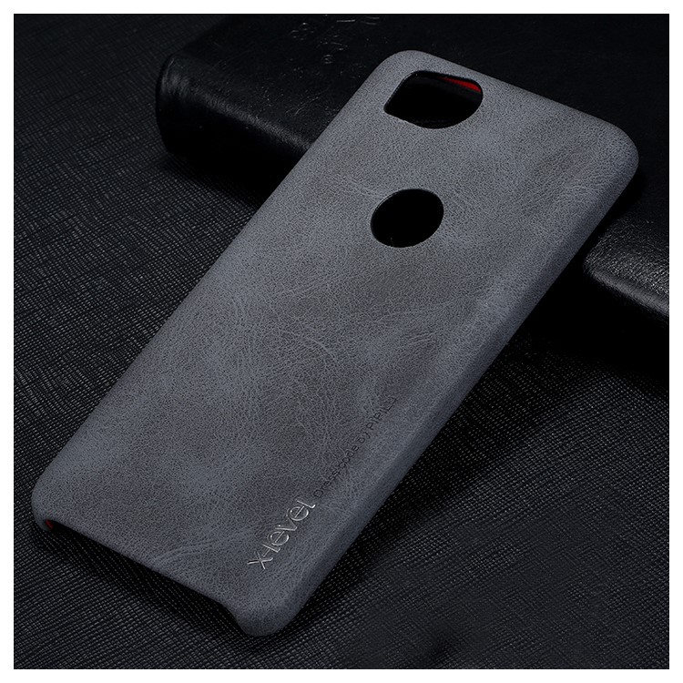 X-LEVEL Vintage Leather Coated PC Phone Case for Google Pixel 2 - Black-1