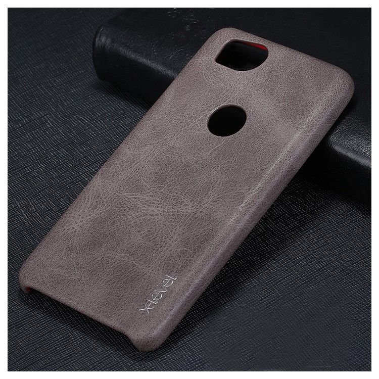 X-LEVEL Vintage Leather Coated PC Protective Cover for Google Pixel 2 - Coffee-1