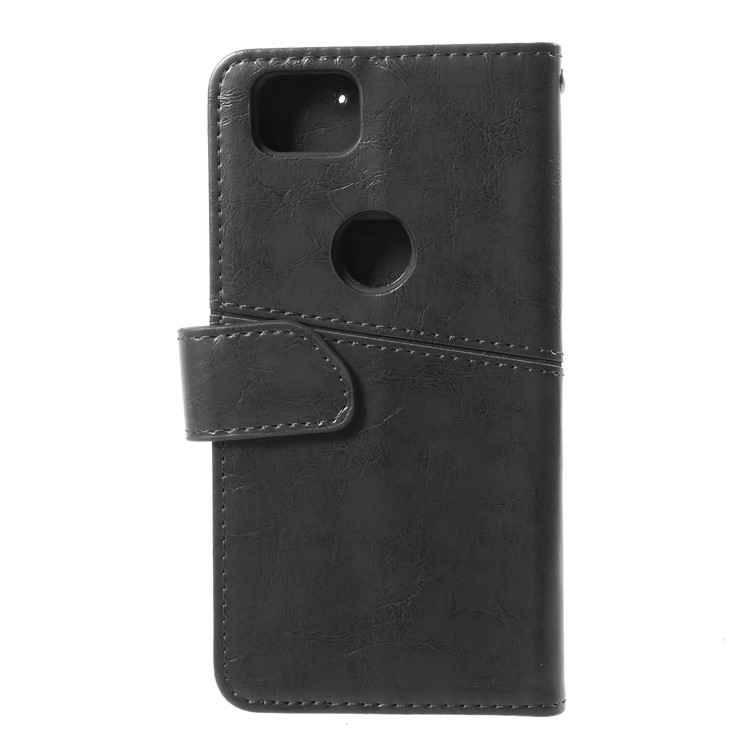 K'TRY Geometric Splicing Series Leather Wallet Case for Google Pixel 2 - Black-2