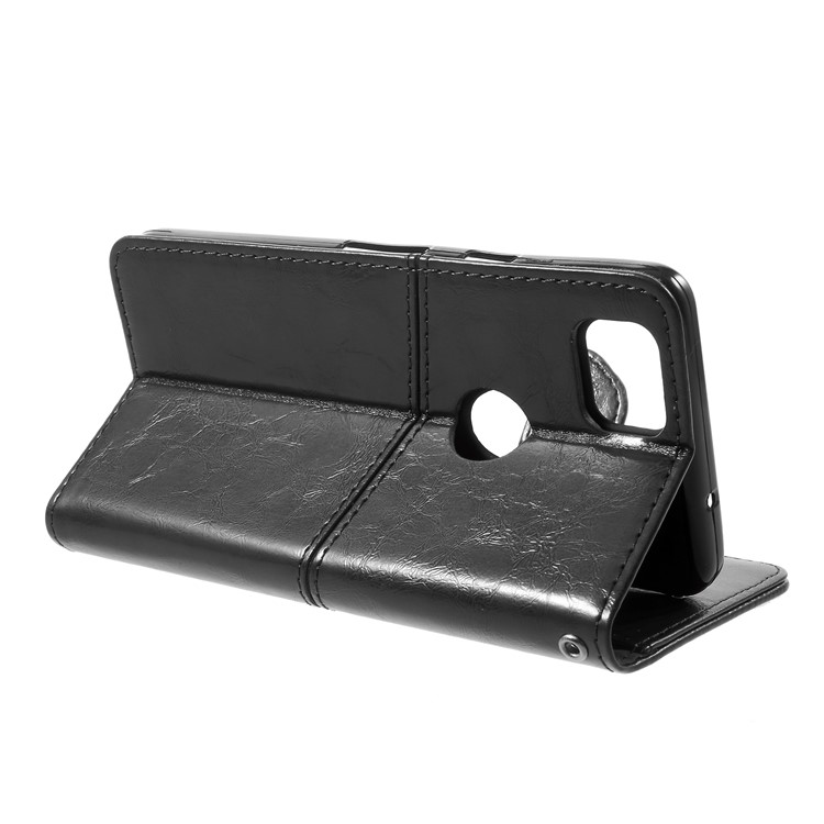 K'TRY Geometric Splicing Series Leather Wallet Case for Google Pixel 2 - Black-5