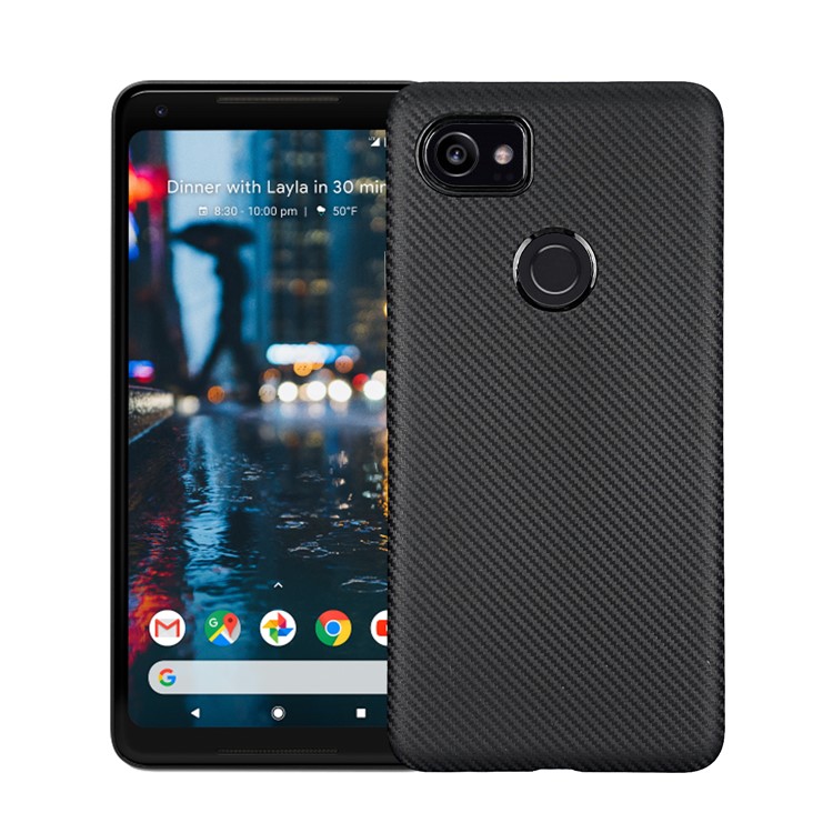 Carbon Fiber TPU Soft Phone Case for Google Pixel 2 XL - Black-1