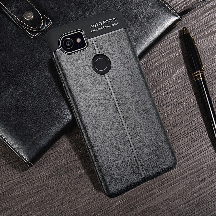Litchi Texture Flexible TPU Phone Casing for Google Pixel 2 XL - Black-3
