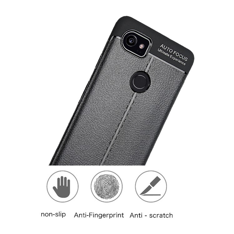 Litchi Texture Flexible TPU Phone Casing for Google Pixel 2 XL - Black-7
