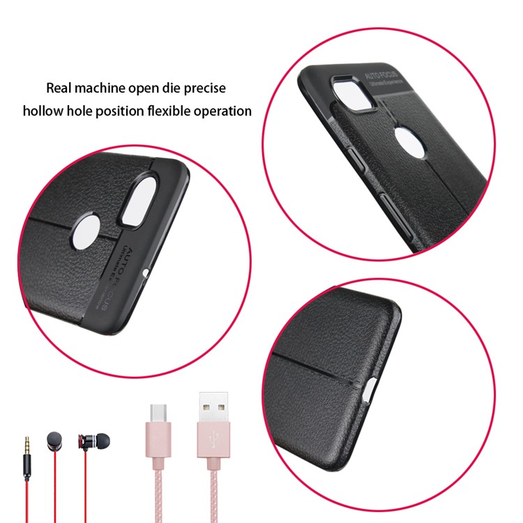 Litchi Texture Flexible TPU Phone Casing for Google Pixel 2 XL - Black-8