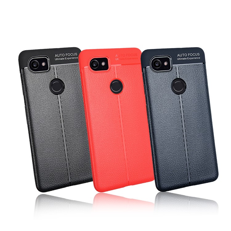 Litchi Texture Flexible TPU Phone Casing for Google Pixel 2 XL - Black-9