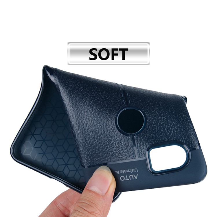 Litchi Texture Flexible TPU Phone Shell for Google Pixel 2 XL - Dark Blue-2