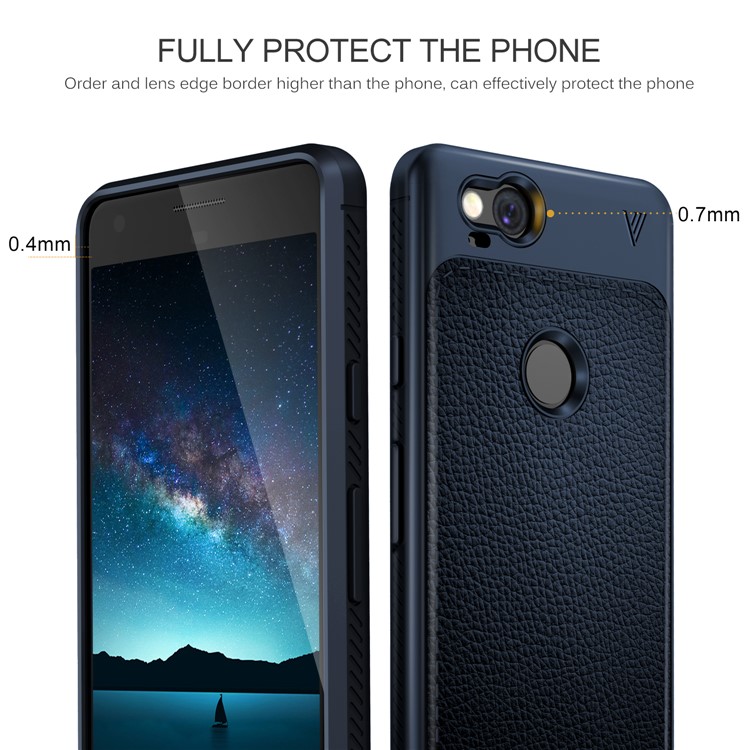 LENUO Gentlemen Series Soft TPU Cover Shell for Google Pixel 2 - Blue-7