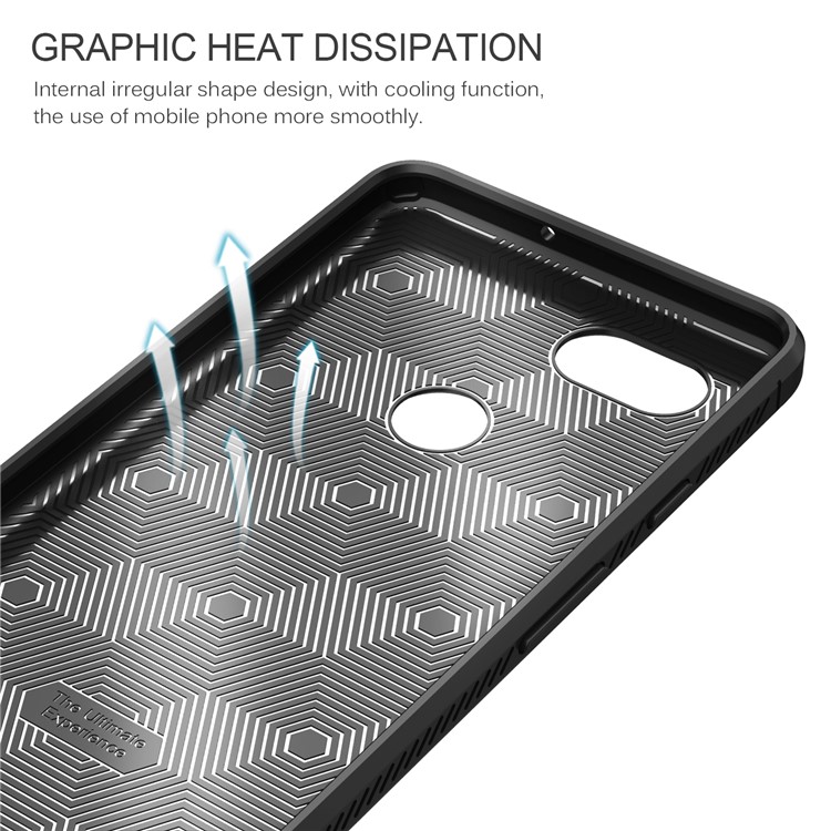 LENUO Litchi Skin Leather Coated TPU Mobile Phone Case for Google Pixel 2 XL/XL2 - Black-9