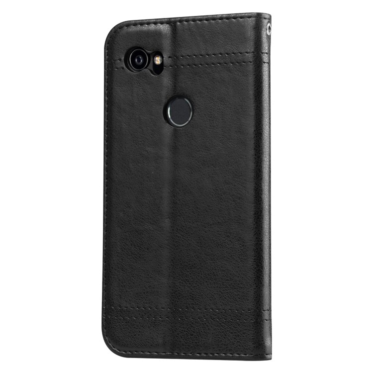 Retro Style Auto-absorbed Wallet Leather Case for Google Pixel 2 - Black-4