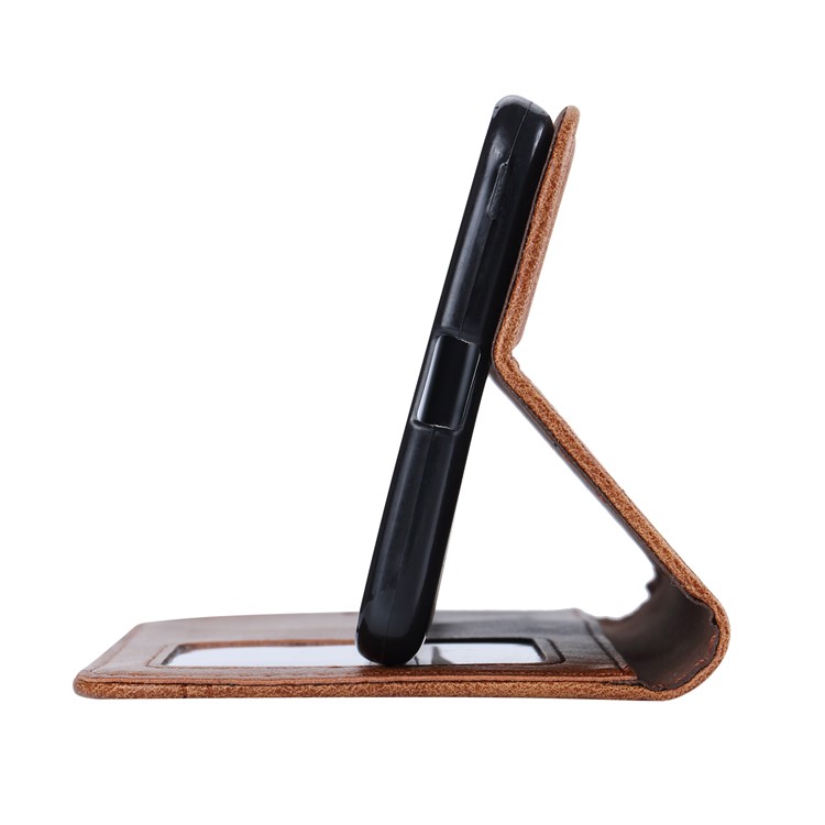 Retro Style Auto-absorbed Wallet Leather Mobile Phone Case for Google Pixel 2 - Brown-7