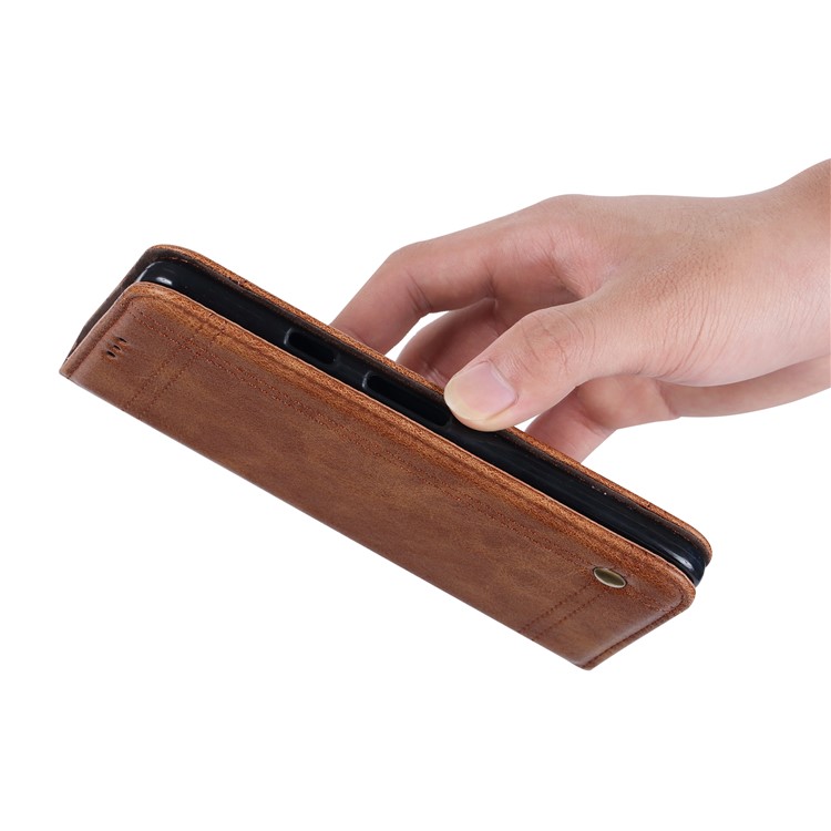Retro Style Auto-absorbed Wallet Leather Mobile Phone Case for Google Pixel 2 - Brown-8