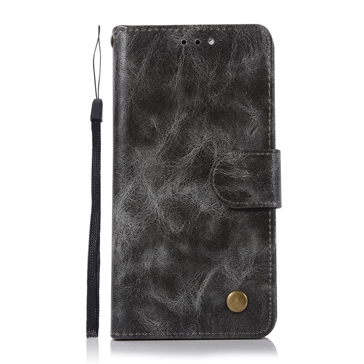 Premium Vintage PU Leather Wallet Stand Cover for Google Pixel 2 - Grey-2