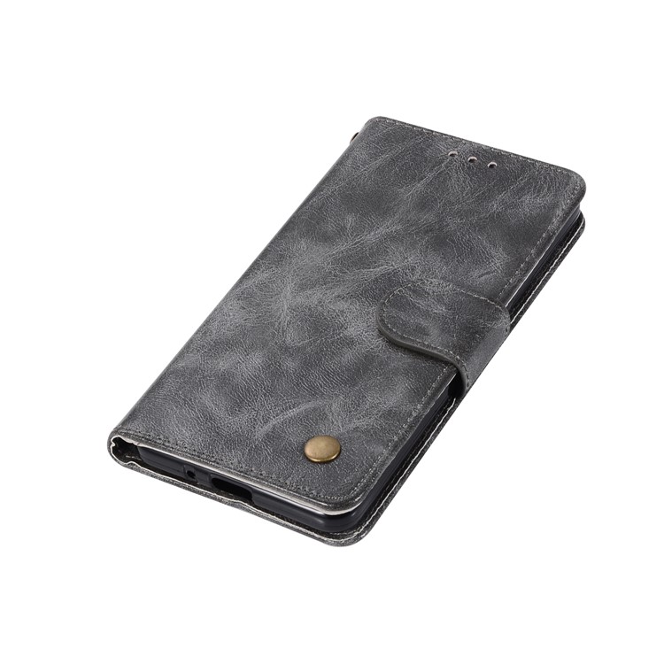 Premium Vintage PU Leather Wallet Stand Cover for Google Pixel 2 - Grey-7
