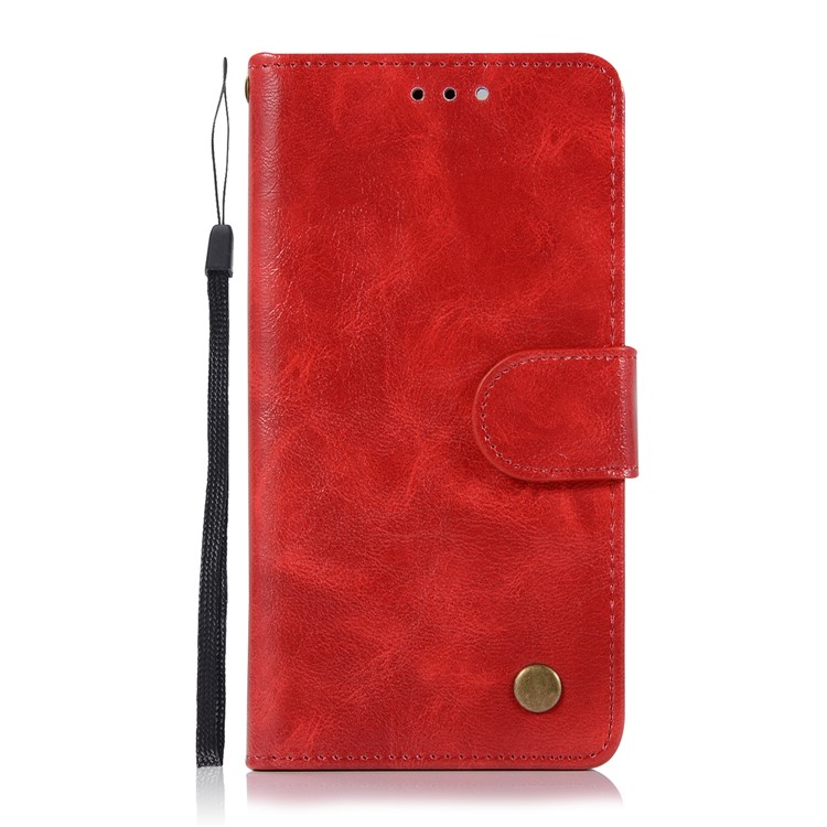 Premium Vintage PU Leather Wallet Stand Shell for Google Pixel 2 - Red-2